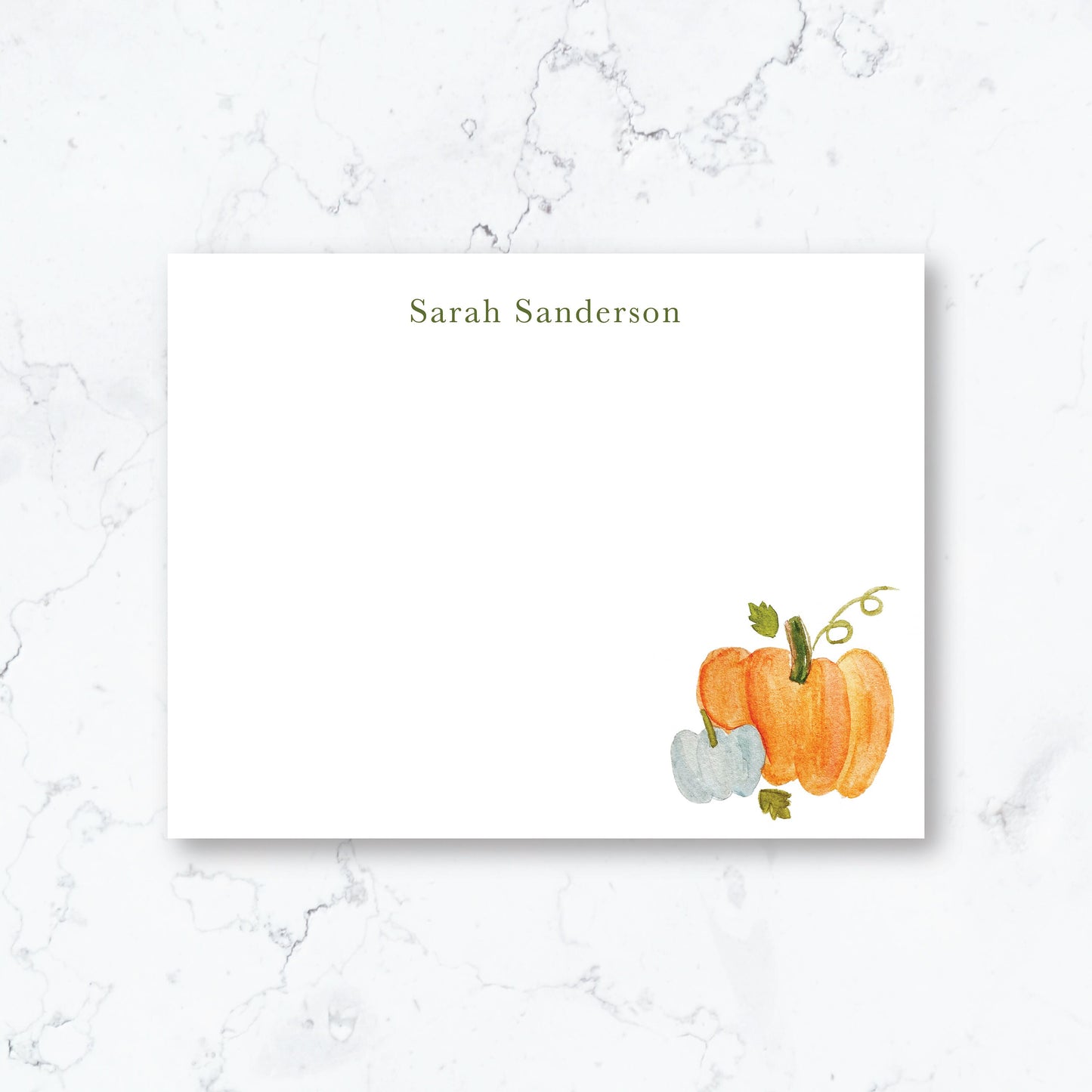 Personalized Fall Pumpkin Stationery Set