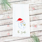 Personalized Watercolor Santa Tea Towel
