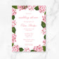 Pink Hydrangea Wedding Shower Invitations