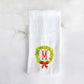 Watercolor Wreath Monogram Tea Towel