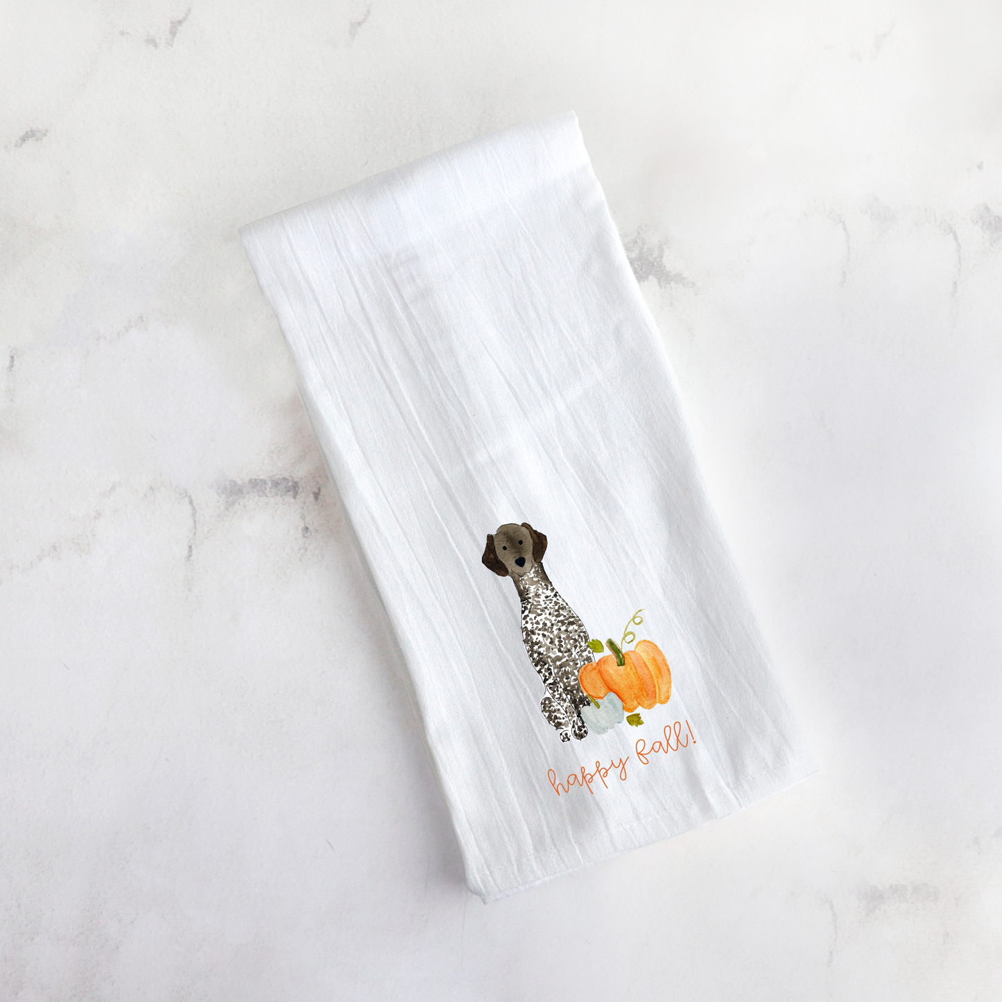 Fall Pumpkin German Shorthaired Pointer Tea Towel