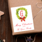 Personalized Watercolor Monogram Christmas Wreath Sticker Gift Tags