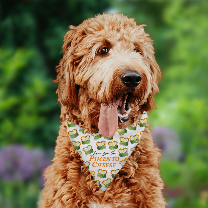 Here for the Pimento Cheese Golf Dog Tie On Bandana