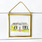Hand-painted house Christmas ornament with ribbon